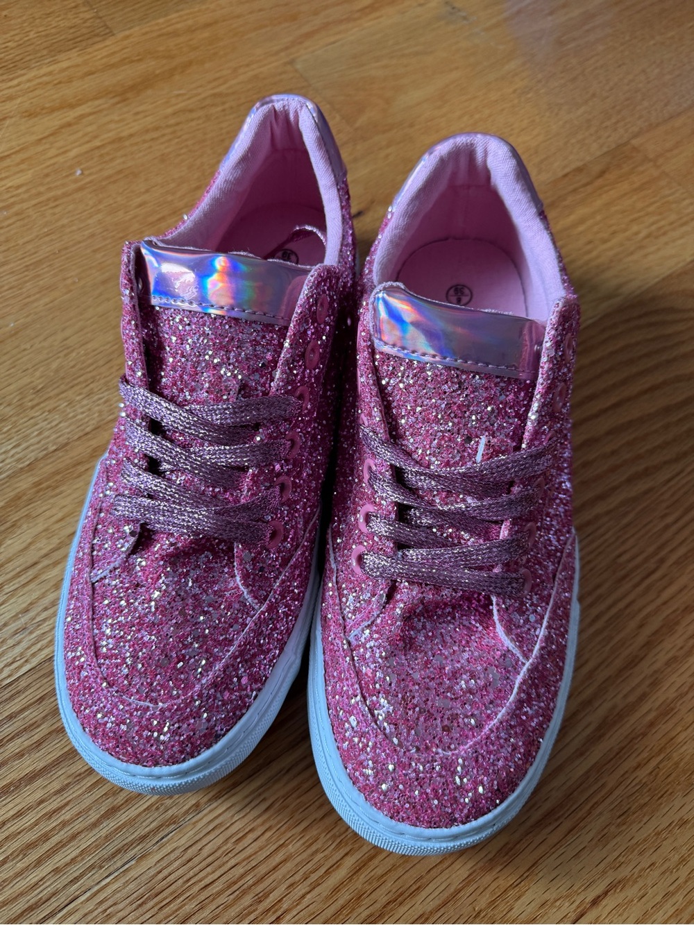Glitter Sparkly Fashion Sneakers Lace up Pink Shoes
